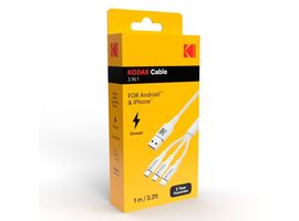 Cablu KODAK 3in1, IOS+USB-C+USB-M, 1 buc