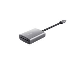 Compact aluminium card reader TRUST Dalyx , cu conector USB-C, microSD, argintiu