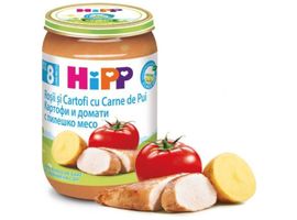 ​Piure HIPP Meniu cu carne, Rosii cu cartofi cu carne de pui, de la 8 luni, 220 g