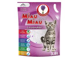 Asternut igienic silicatic MIAU MIAU Lavanda, 3.8l