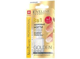 Preparat pentru unghii EVELINE Nail Therapy Professional, 8in1, Golden Shine nail, 12ml