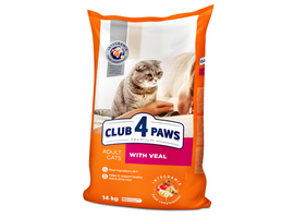 Hrana uscata CLUB 4 PAWS Premium, pentru pisici adulte, vitel, 14 kg