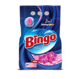 Сухой стиральный порошок BINGO 2в1, для цветных вещей, автоматическая стирка, 3 кг