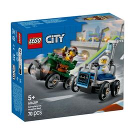 Constructor LEGO City "Mașini de curse: Avion vs Pat de spital", 70 piese, 60459