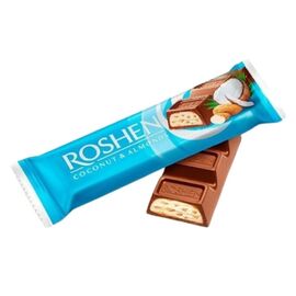 Батончик молочно-шоколадный с кокосом и миндалем ROSHEN, 29 г