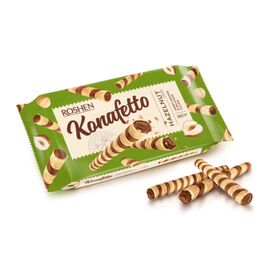 Вафельные трубочки ROSHEN Konafetto, с ореховой начинкой, 140 г