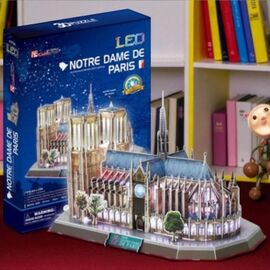3D Puzzle CUBICFUN Notre Dame de Paris, cu iluminare LED, 149 elemente