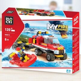 Set de constructie Echipa autospeciale pompieri Blocki MyFireBrigade, 120 elemente