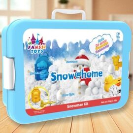 Set de joaca cu zapada artificiala in valiza si accesorii om de zapada, ZJA356608, 700g
