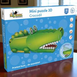 Mini puzzle 3D NORIEL Crocodil, 10 elemente