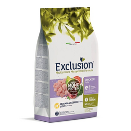 Hrană uscată monoproteică pentru câini EXCLUSION, Pui (pentru greutate), 12 kg