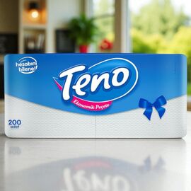 Салфетки TENO, 1 слой, кухонные, 200 штук