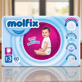 Chilotei pentru copii MOLFIX №3 3D Midi, 6-11 kg, 60 buc