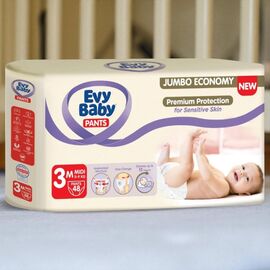 Chilotei pentru copii EVY BABY MIDI № 3, 5-9 kg, 48 buc