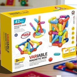 Joc educativ de constructie cu bile si bete magnetice Magnetic Blocks, ZJA344396, 42 elemente