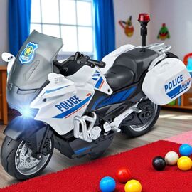 Игрушка Мотоцикл классический Полиция/Будущее, металл, ZJA336719, 1:10