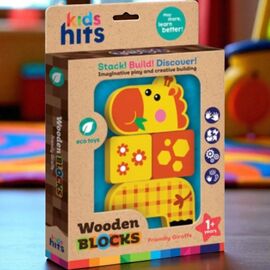 Деревянные кубики KIDS HITS Friendly Giraffe, KH20/003