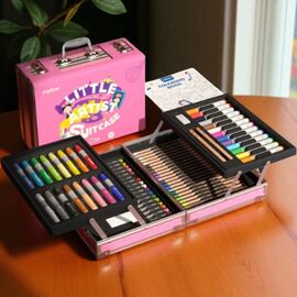 Set pentru desen si creativitate, in valiza roz