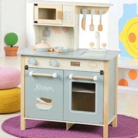 Bucatarie din lemn SIMPLE STYLE KITCHEN MSN24012, albastra, cu accesorii