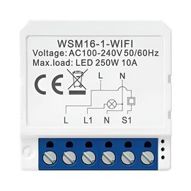 Умный выключатель AVATTO, Wi-Fi, 250W, 10A, (С нейтральным проводом)