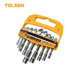 Set de 9 chei tubulare în formă de L TOLSEN, 7–19 mm