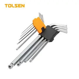 Set de 9 chei imbus lungi cu cap rotund TOLSEN, 1.5–10 mm