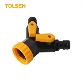 Conector în formă de Y pentru furtun TOLSEN, 3/4, Cu robinete