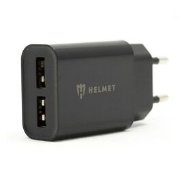 Încărcător Helmet with Cable USB to Micro-USB 2xUSB 2.4A, Black