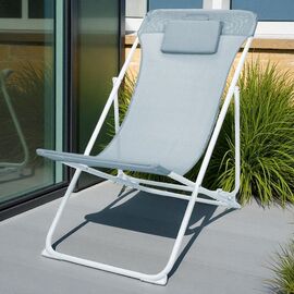 Scaun-sezlong pliabil 85 х 55 х 87 cm, cu perna, albastru