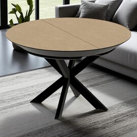 Стол раскладной DECOPRIM PLUS NOVA, шпон, 1270+500+500×H750 мм, Natural Wood+Black Legs