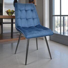 Стул DECOPRIM PLUS Capella HLR 63, Catifea Blue +Black Legs