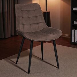 Стул DECOPRIM PLUS Hans HLR49, Бархат, Brown +Black Legs