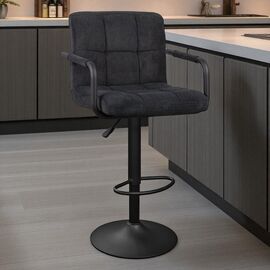 Барный стул DECOPRIM PLUS SB-042, Velvet Black + Black Leg