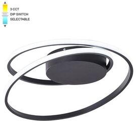 Lustra VITO RING-38 cu LED 38W/3xCCT-DIP/460*H120/negru/aplicat/1/5