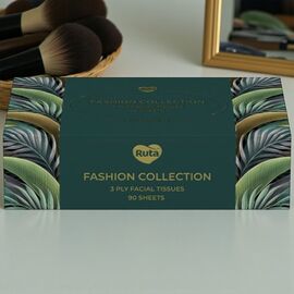 Салфетки РУТА косметические, трехслойные, белые, пенал, 90 шт