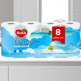Hartie igienica RUTA Pure White Deluxe 3 staturi, 8 role