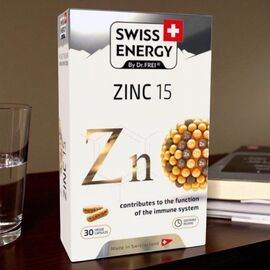 Витамины в капсулах SWISS ENERGY ZINC 15 мг, блистер, 30 капсул
