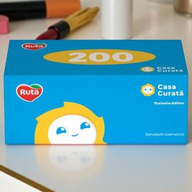 Servetele cosmetice RUTA Casa Curata, 2 straturi, albe, 200 buc