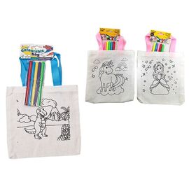 Set creativ pentru colorat, geanta + 5 carioci