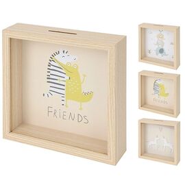Pusculita din lemn cu geam, lemn, 10Х10Х20 cm