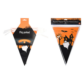 Ghirlandă Halloween "Steaguri", Hârtie, 12 buc