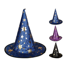 Шляпа ведьмы Halloween, Звезды, 32х32 см, Текстиль