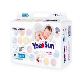 Подгузники детские YOKOSUN, NB, 34 шт