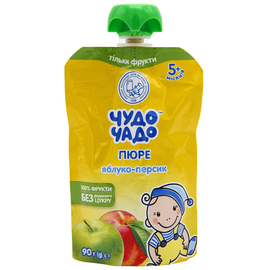 Piure din piersici și mere ЧУДО-ЧАДО, 90g