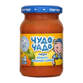 Piure pentru copii ЧУДО-ЧАДО, Mar-morcov-caul, 170g