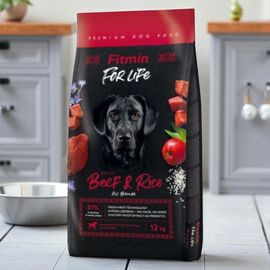 Hrana uscata FITMIN dog For Life Beef & Rice, 12 kg