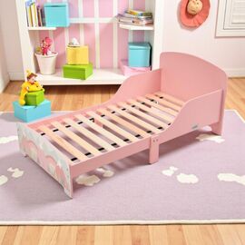 Pat U-GROW Junior Pink Forest, cu protectii laterale