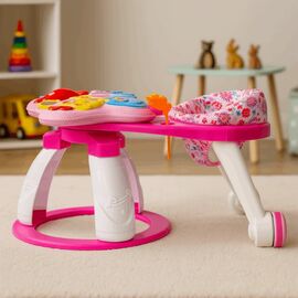 Scaun cu masuta si activitati 3in1 YAYA DUCK BABYLOVE 9555, pentru bebelus, roz