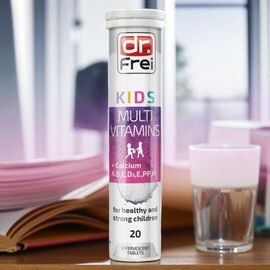 Multivitamine DR.FREI KIDS Multivitamins + Calcium, vitamine efervescente, 20 buc