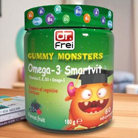 Vitamine DR.FREI GUMMY MONSTERS OMEGA-3 SMARTVIT, jeleuri gumate, 180 g